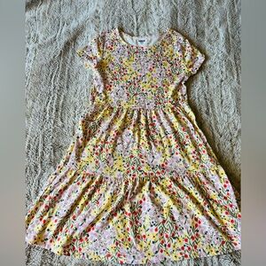 Old Navy Yellow and Pink Casual Sundress with Flutter Sleeves